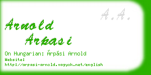arnold arpasi business card