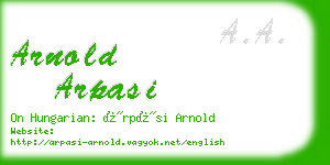 arnold arpasi business card